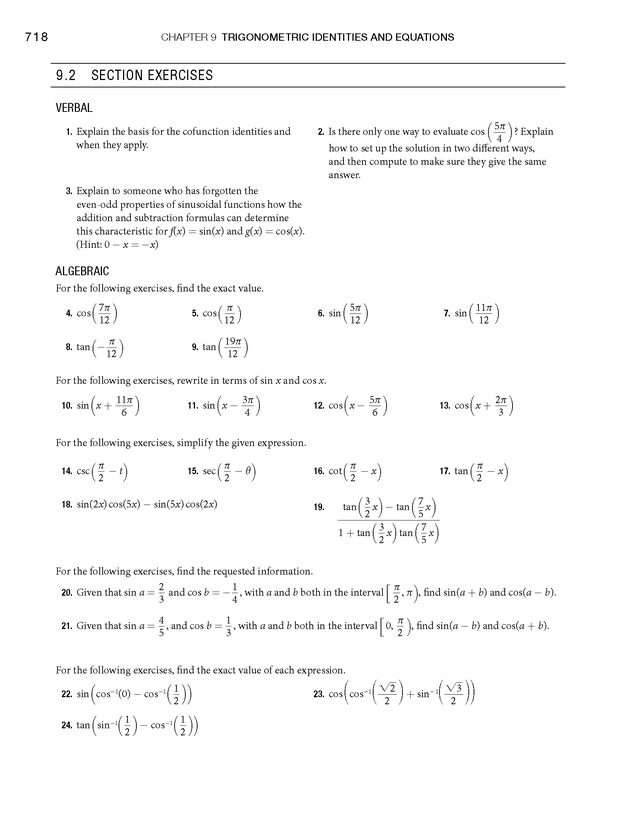 Algebra and Trigonometry - Front Matter 736